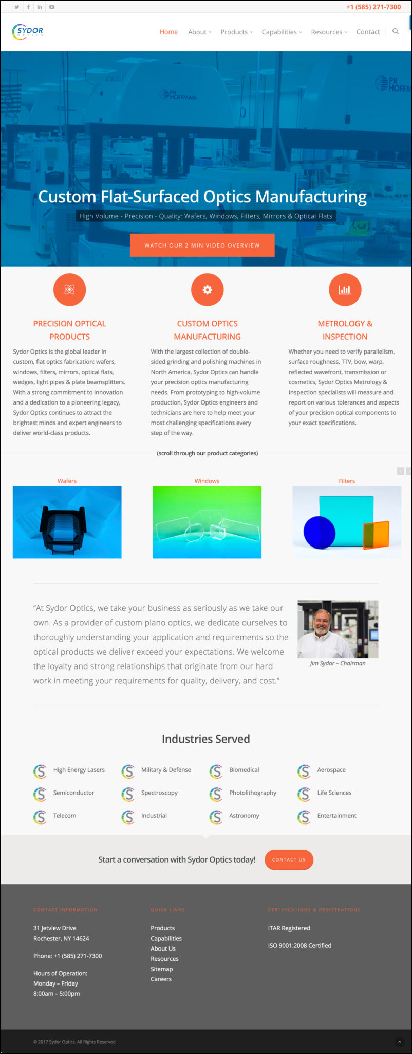 Sydor Optics Web Design