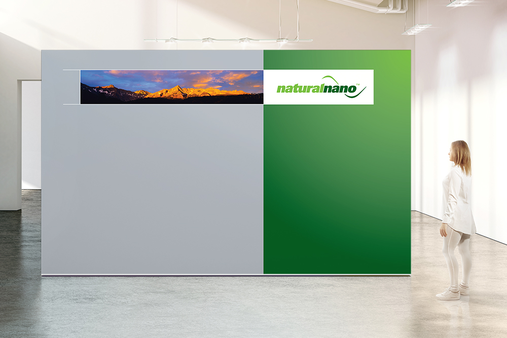 Woman walking near blank white wall mockup in modern gallery